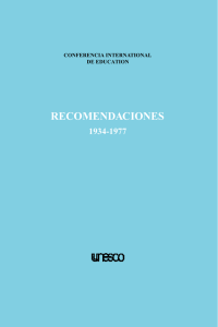 Conferencia internacional de educación, Recomendaciones, 1934