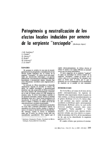 Potogénesis y neutralización de los efectos locoles inducidos por
