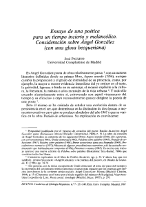 Ensayo de una poética para un tiempo incierto y melancólico