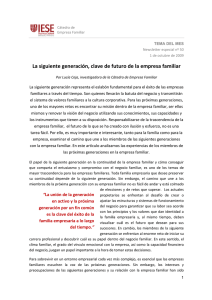 La siguiente generación, clave de futuro de la empresa familiar