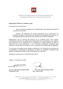 Declaración FPAA de La Habana - Sociedad de Arquitectos del