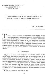 GACETA MEDICA DE MEXICO Torno LXXXVIII N" 10