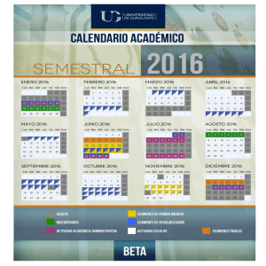 Calendario semestral Beta