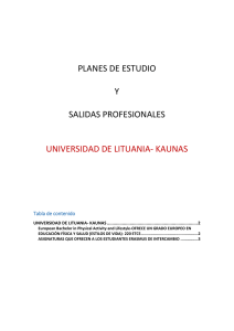 LITUANIA. PLANES Y SALIDAS - Facultad de Ciencias de la