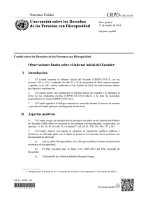 Observaciones finales sobre el informe inicial del Ecuador