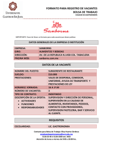 IMPORTANTE: Favor de llenar un formato para cada vacante que