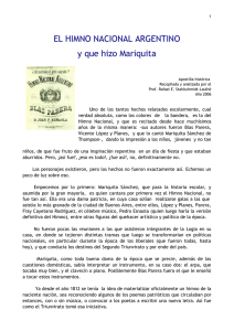EL HIMNO NACIONAL ARGENTINO y que hizo Mariquita
