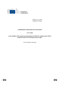 EUROPEAN COMMISSION Brussels, 31.3.2016 C(2016) 1778 final