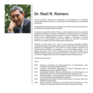 Dr. Raúl R. Romero - Pontificia Universidad Católica del Perú