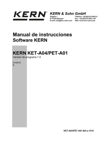 Manual de instrucciones Software KERN KERN KET-A04/PET-A01