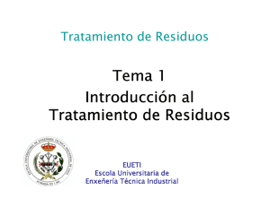 Tema 1 Introducci Introducción al Tratamiento de Residuos