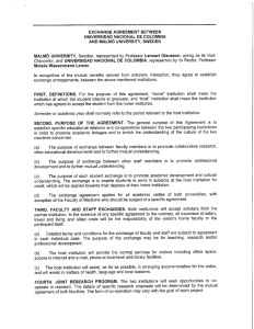 EXCHANGE AGREEMENT BETWEEN UNIVERSlDADnNACIONAL