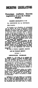 Promulgan mediante Decreto Legislativo la Ley de Trabaio Mé.díco