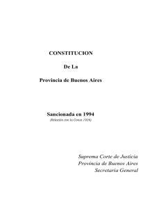 CONSTITUCION De La Provincia de Buenos Aires Sancionada en