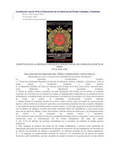 Constitución rusa de 1918 y la Declaración de los Derechos del