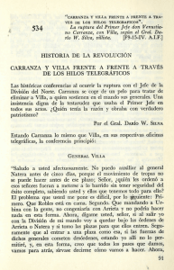 “CARRANZA Y VILLA FRENTE A FRENTE A TRA VES DE Los