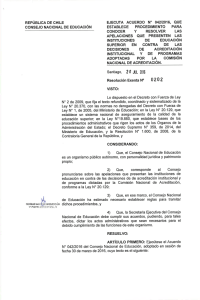 Page 1 REPÚBLICA DE CHILE EJECUTA ACUERDO Nº 042/2016