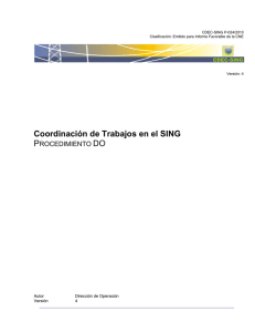 Coordinación de Trabajos en el SING - CDEC-SING
