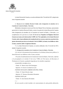 Recurso de la Coalición Electoral Unidos sobre designación de