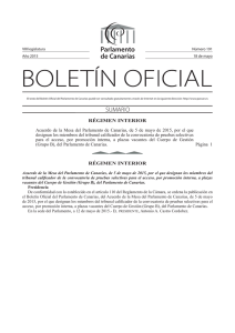 Acuerdo de la Mesa del Parlamento de Canarias, de 5 de mayo de