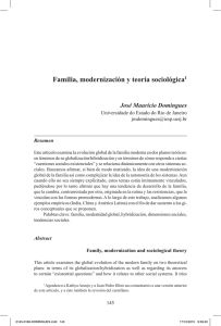 Familia, modernización y teoría sociológica1