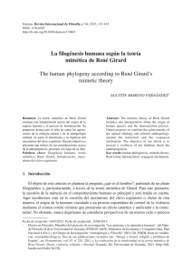 La filogénesis humana según la teoría mimética de René Girard The