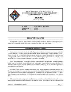 Nuevo Testamento II - Seminario Teol&oacute;gico Nazareno del Cono Sur