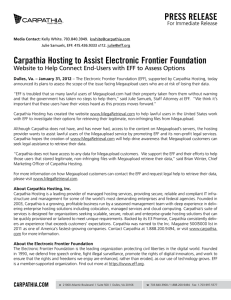 PRESS RELEASE Carpathia Hosting to Assist Electronic Frontier