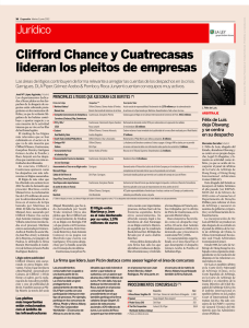 Clifford Chance y Cuatrecasas lideran los pleitos de empresas