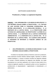 Prostitución y Trabajo: La Legislación Española.