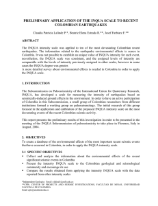 PRELIMINARY APPLICATION OF THE INQUA SCALE TO RECENT