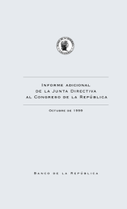 Informe adicional de la Junta Directiva al Congreso de la República