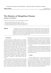 The Mystery of Morgellons Disease: Infection or