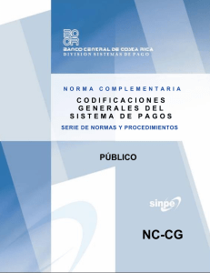 Codificaciones generales - Banco Central de Costa Rica