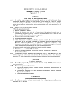 REGLAMENTO DE SOLIDARIDAD Aprobado: Acta núm. 139/2014
