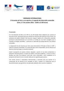 SEMINARIO INTERNACIONAL El Acuerdo de París y sus aportes a