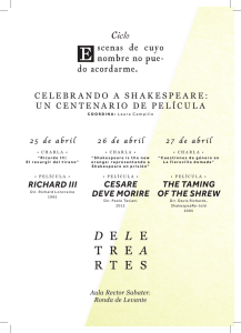 RICHARD III CESARE DEVE MORIRE THE TAMING OF THE SHREW