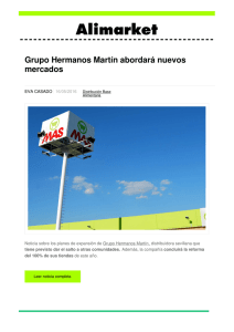 Grupo Hermanos Martín abordará nuevos mercados