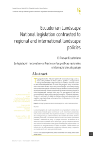 Ecuadorian Landscape National legislation contrasted to regional