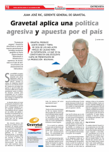 Gravetal aplica una política agresiva y apuesta por el país