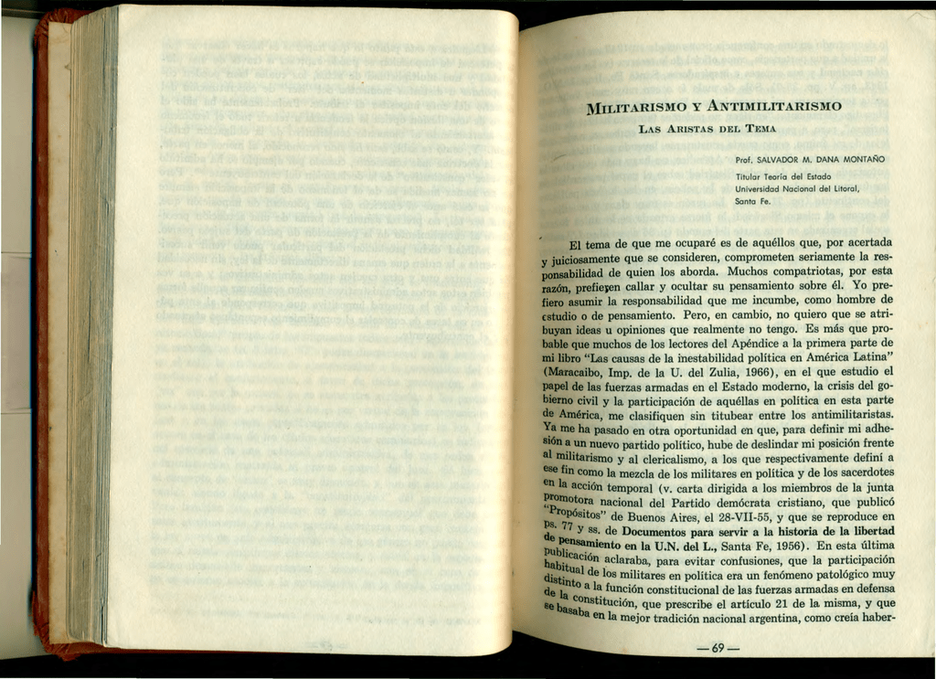 MILITARISMO Y ANTIMILITARISMO El Tema De Que Me Ocuparé Es