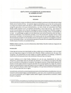 ¿Que le dice la filosofía de la edad media al hombre de hoy?