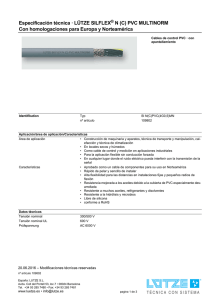 Especificación técnica · LÜTZE SILFLEX N (C) PVC MULTINORM