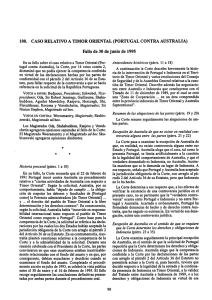 CASO RELATIVO A TIMOR ORIENTAL (PORTUGAL CONTRA