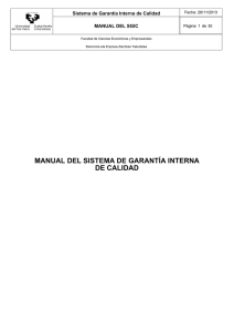 MANUAL DEL SISTEMA DE GARANTحA INTERNA DE CALIDAD