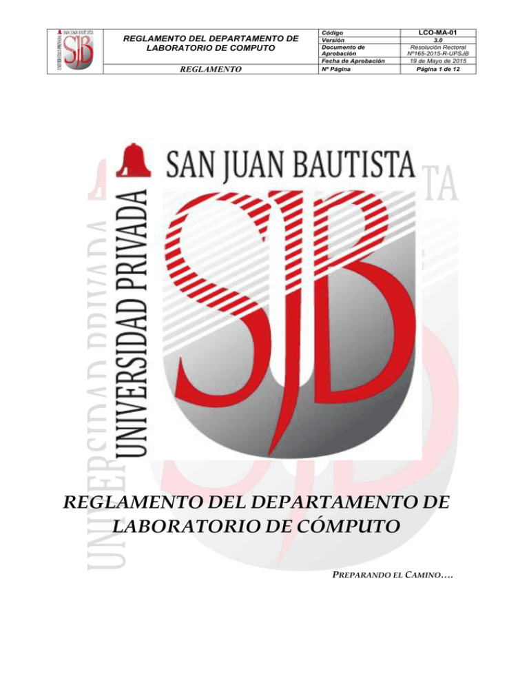 reglamento del departamento de laboratorio de cómputo
