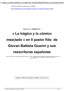 « Lo trágico y lo cómico mezclado » en Il pastor fido de Giovan