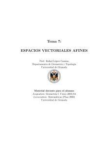 Tema 7: ESPACIOS VECTORIALES AFINES