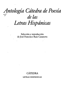 Antología Cátedra de Poesía Letras Hispánicas