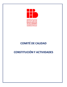 COMITÉ DE CALIDAD CONSTITUCIÓN Y ACTIVIDADES